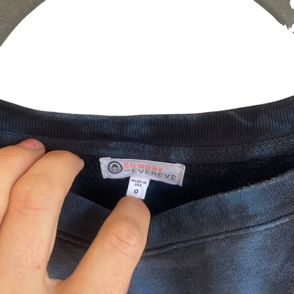 Sundry for Evereve Women's Oversized Tie-Dyed Sweatshirt Zip Pullover | Size 0 - Picture 8 of 8